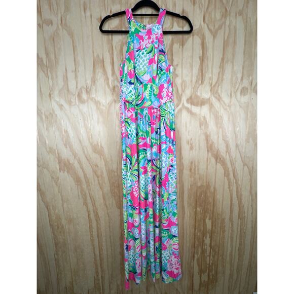 Lilly Pulitzer Tallula Maxi Dress Tank Style Ruched Waist Stretch Medium - Picture 7 of 8